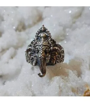 bague argent dieu hindou Ganesh