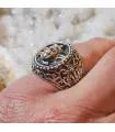 Chevalière argent bague hindou avec Ganesh