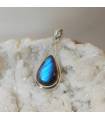 Pendentif argent bijou artisanal Pierre naturelle labradorite