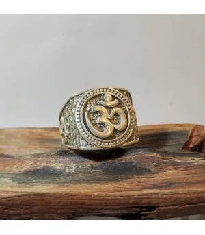 Bague "AUM" chevalière argent