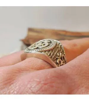 Bague "AUM" chevalière argent