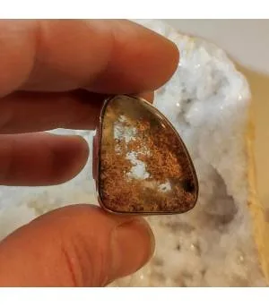 pendentif argent pierre naturelle de quartz lodolite