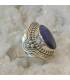 Bague argent bijou ethnique racine de saphir naturelle