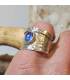 Bague argent martelé et pierre naturelle de cyanite bleue