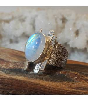 Bague Jyotirvahana – Argent 925 & Pierre de Lune