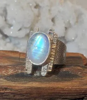 Bague Jyotirvahana – Argent 925 & Pierre de Lune