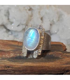 Bague Jyotirvahana – Argent 925 & Pierre de Lune