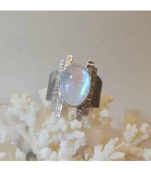 Bague Jyotirvahana – Argent 925 & Pierre de Lune