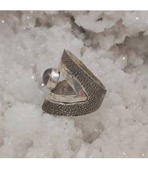 Bague argent pierre tourmaline melon d'eau