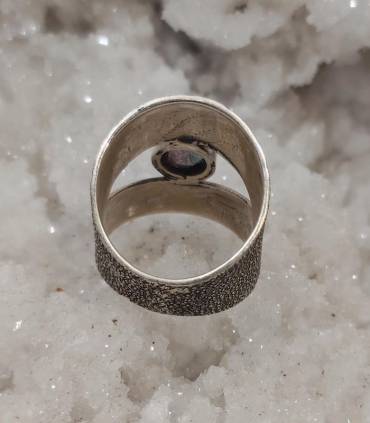 bague en argent et pierre naturelle de tourmaline melon d'eau