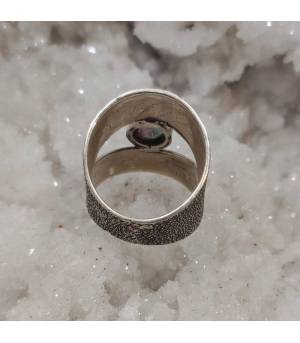 Bague argent pierre tourmaline melon d'eau