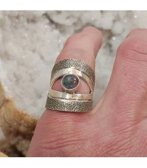 Bague argent pierre tourmaline melon d'eau