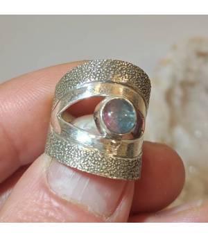 Bague argent pierre tourmaline melon d'eau