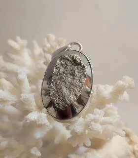 Pendentif argent pierre naturelle pyrite.