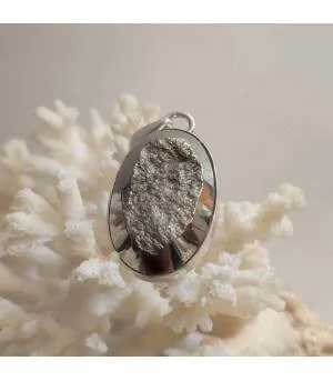 Pendentif argent pierre naturelle pyrite.