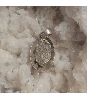 Pendentif argent pierre naturelle pyrite.