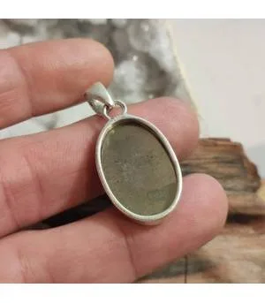 Pendentif argent pierre naturelle pyrite.