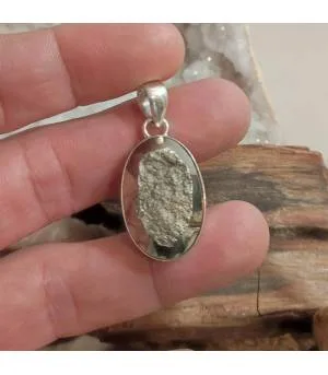 Pendentif argent pierre naturelle pyrite.