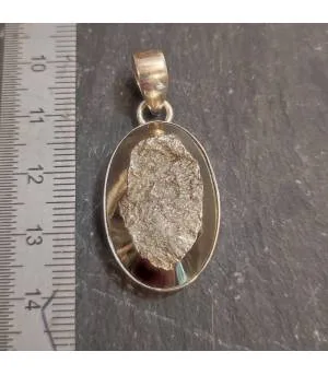 Pendentif argent pierre naturelle pyrite.