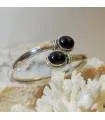Bracelet argent duo pierres onyx noire