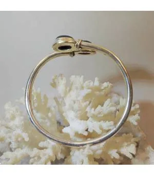 Bracelet argent duo pierres onyx noire