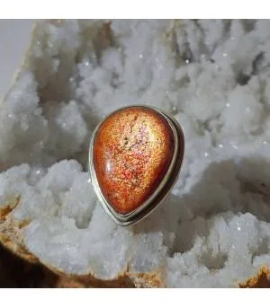 Bague artisanale argent pierre du soleil