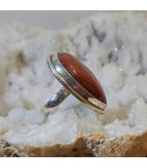 Bague artisanale argent pierre du soleil