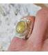 Bague "sunshine" en argent et quartz rutilé doré