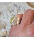 Bague "sunshine" en argent et quartz rutilé doré