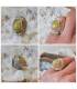 Bague "sunshine" en argent et quartz rutilé doré