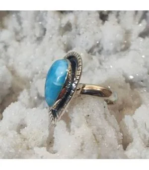 Bague "blue dream" en argent et larimar