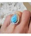 Bague "blue dream" en argent et larimar
