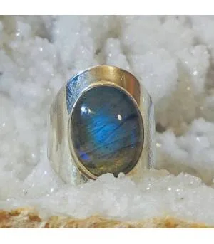 Bague Vasudha-Lekh – Argent 925 & Labradorite