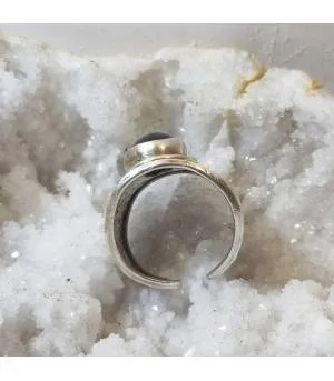 Bague Neelanjana – Argent 925 martelé & Labradorite bleue