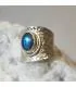 Bague Neelanjana – Argent 925 martelé & Labradorite bleue