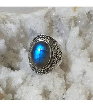 Bague Anya – Argent Labradorite