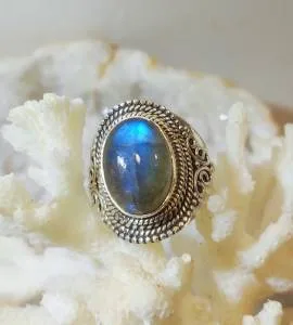 Bague Anya – Argent Labradorite