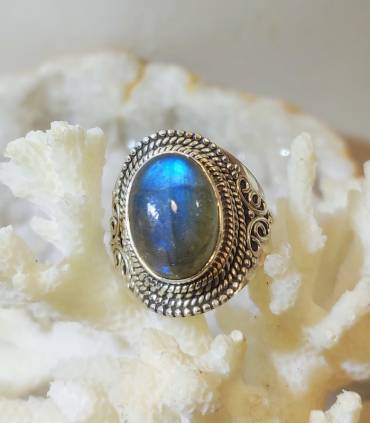 Bague Anya – Argent Labradorite