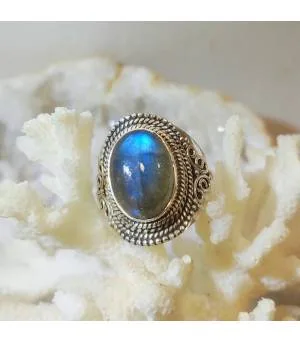 Bague Anya – Argent Labradorite