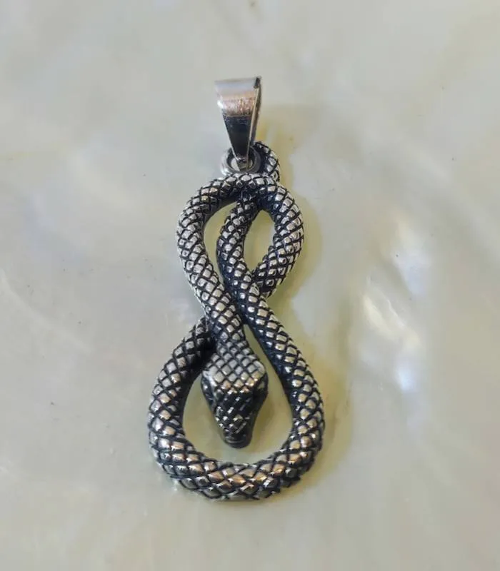 Pendentif argent bijoux ethnique serpent