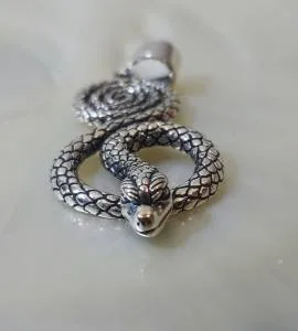 pendentif serpent en argent - Spiral Snake