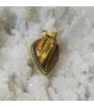 Pendentif artisanal en laiton et oeil de tigre
