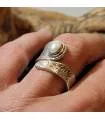 Bague argent ajustable perle d'eau douce