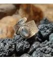 Bague ethnique argent labradorite verte