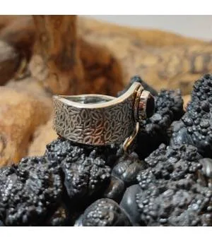 Bague argent ajustable ciselée Améthyste