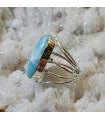 Bague ethnique argent larimar blue sky