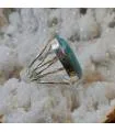 Bague ethnique argent larimar blue sky