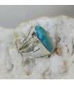 Bague ethnique argent larimar blue sky