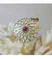 Pendentif argent fleur de vie rubis