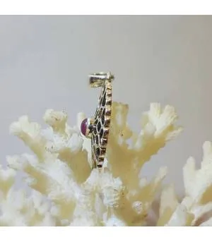 Pendentif argent fleur de vie rubis